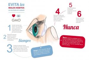 Evita los malos hábitos con tus lentes de contacto, para prevenir daños en tus ojos